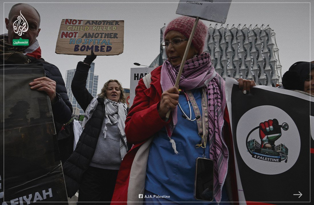 People's opposition to Trump's plan to dismiss Gaza residents in England+Movies and Photos