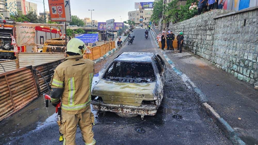 Peugeot 2 fire on Modares Highway + Photo