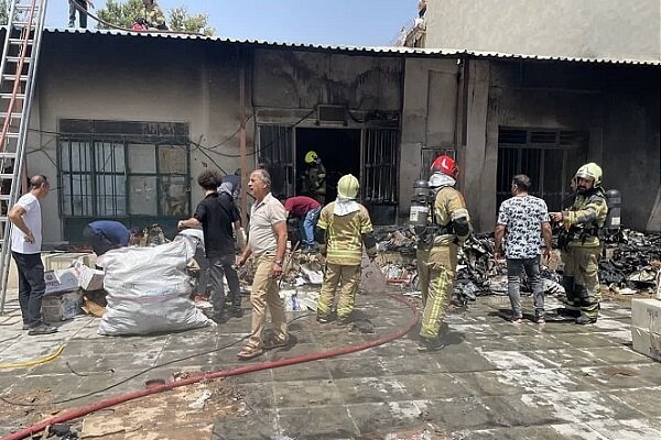 Fire details in Tehran market shoe warehouse